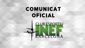 COMUNICAT OFICIAL: Convocatòria d&#039;eleccions a la Presidència del Club Esportiu INEF Barcelona