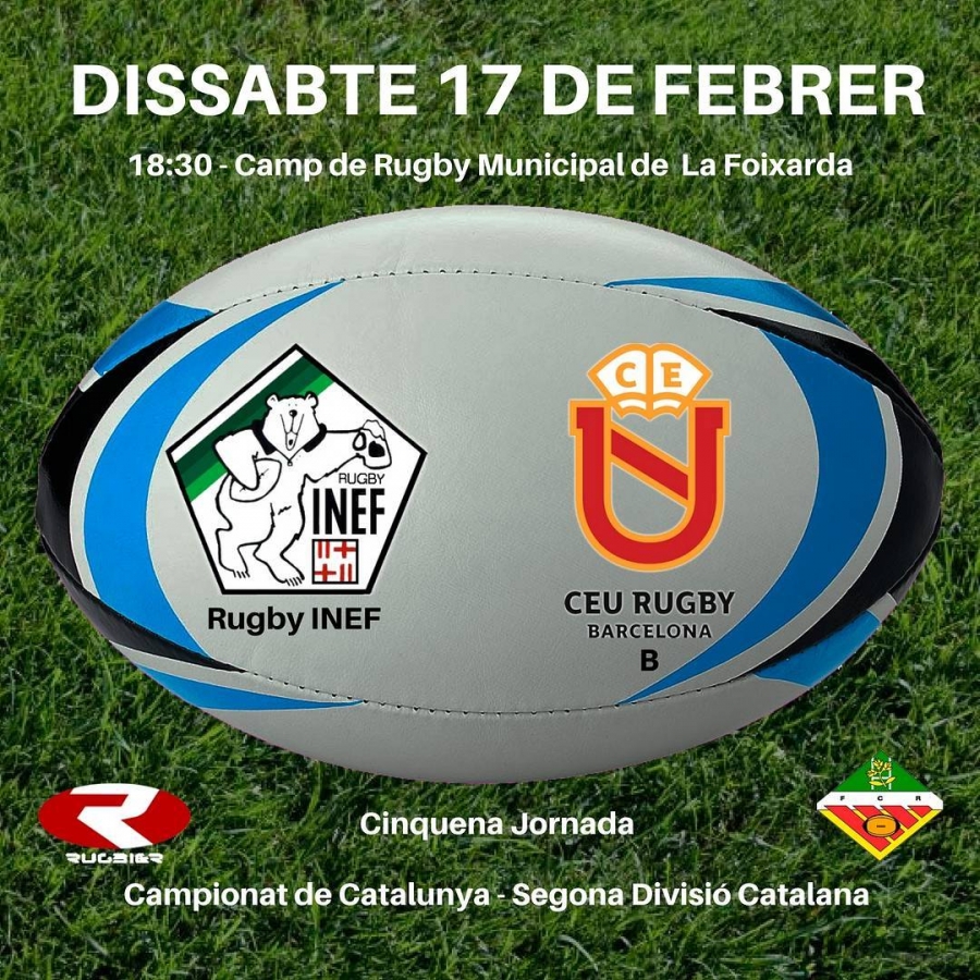 Prèvia: INEF Barcelona vs CEU Rugby &quot;B&quot;, J5 Lliga Catalana B