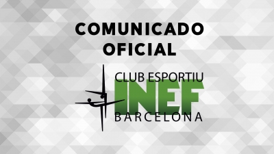 COMUNICADO OFICIAL | INEF Barcelona no disputará la Liga Iberdrola la próxima temporada