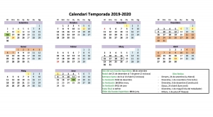 Calendari de les Escoles Esportives 2019-2020