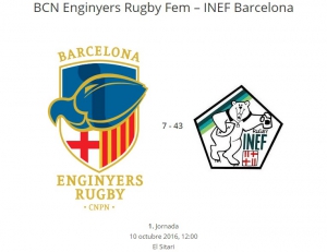 INEF s&#039;imposa al BER a la 1ª jornada de la Lliga Catalana de rugby femení