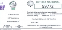 Compra la Loteria de Nadal de l&#039;equip de rugby de l&#039;INEF Barcelona
