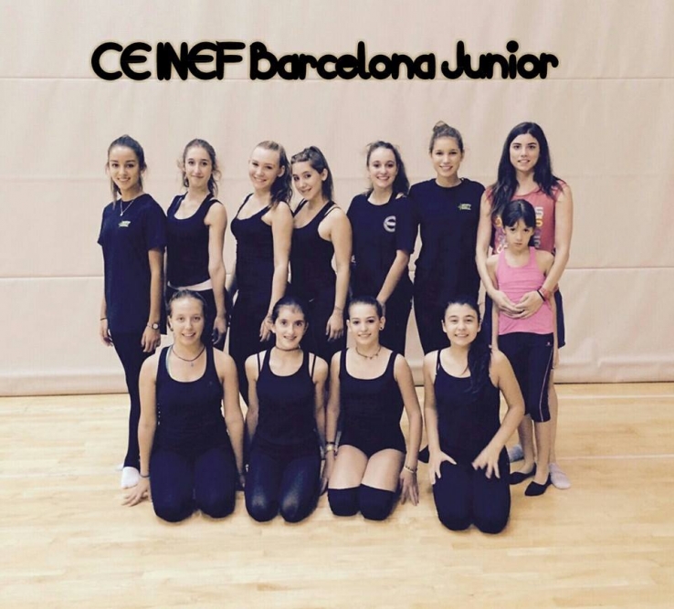 Foto oficial de l&#039;equip de gimnàstica estètica junior de l&#039;INEF Barcelona