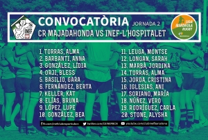CONVOCATÒRIA: CR Majadahonda vs INEF-L&#039;Hospitalet, J2 Lliga Iberdrola