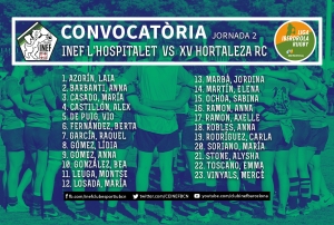 CONVOCATÒRIA: INEF-L&#039;Hospitalet vs XV Hortaleza RC, J2 Lliga Iberdrola