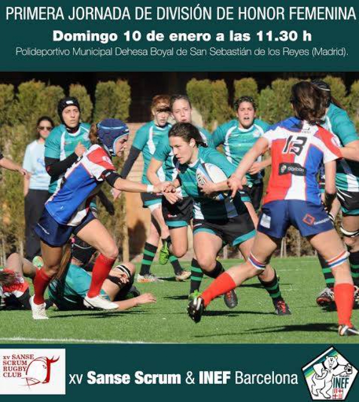 XV Sanse Scrum vs INEF Barcelona, 1ª jornada de Lliga Divisió d&#039;Honor de Rugby femení